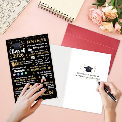 Qiavor Class of 2026 Graduation Card for Friends & Classmates - Funny Congrats Gift
