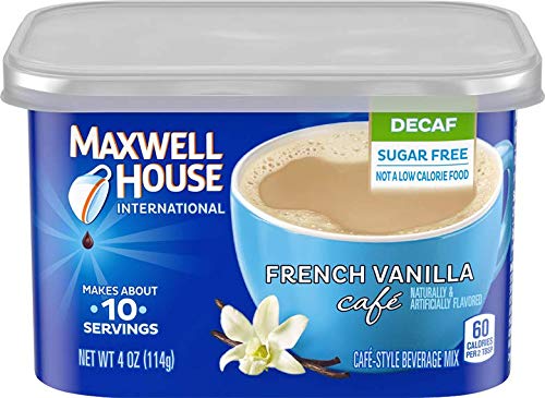 Maxwell House International French Vanilla Cafe Mix, Decaf & Sugar Free, 8 Pack