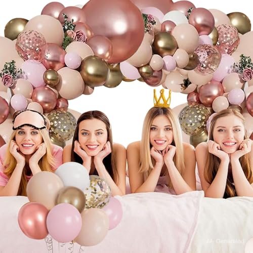 Rose Gold Pink Balloon Garland Kit - 129pc Arch Decor for Party