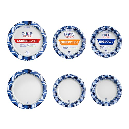 Dixie Ultra Extra Large Paper Bowls 34 oz - Pack of 3, Microwave Safe & Compostable