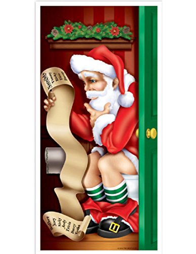 Beistle Santa Restroom Door Cover - 30x5 Feet Holiday Decor