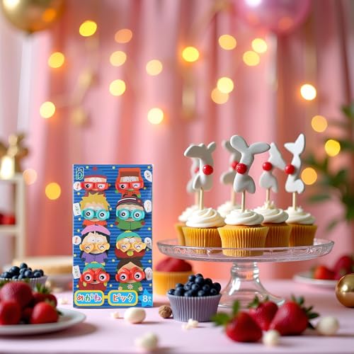 8Pcs Cute Animal Food Picks for Parties & Bento Boxes