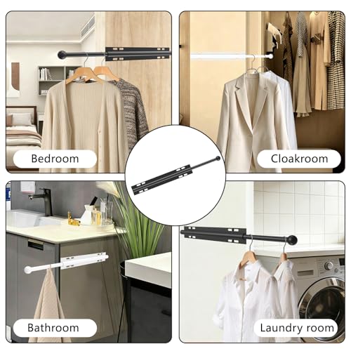 Heavy-Duty Pull-Out Valet Rod for Closet Organization - 12"