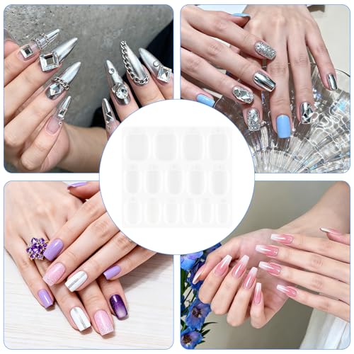 Ayzylpth 900 Pcs Clear Nail Glue Tabs - Waterproof Reusable False Nail Adhesive Stickers