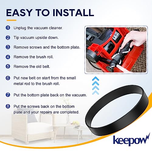 KEEPOW Style 4/5 Vacuum Belt for Dirt Devil Powermax - 2 Pack
