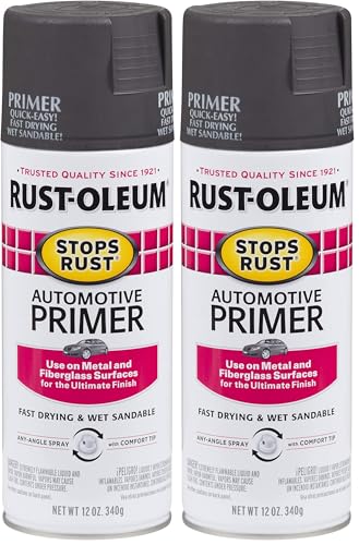 Rust-Oleum Automotive Primer Spray Paint, Flat Dark Gray, 12 oz (Pack of 2)