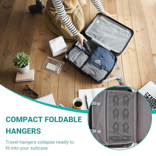10 Pcs Black Foldable Travel Hangers - Adjustable & Portable