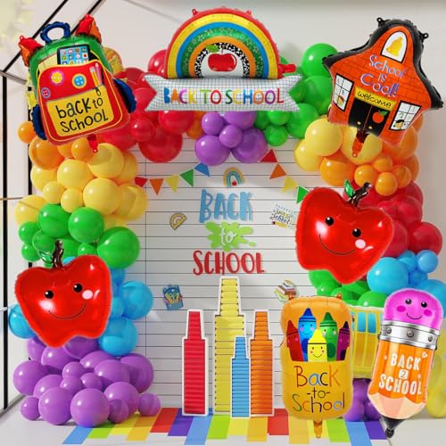Back to School Balloons - 7 Pack Foil Decorations for Kids