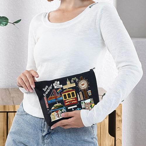 San Francisco Travel Cosmetic Bag Waterproof Canvas Makeup Pouch