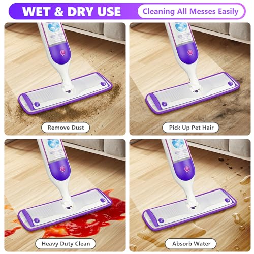 ILAVCOOL Reusable Mop Pads 6 Pack for Swiffer PowerMop - Purple