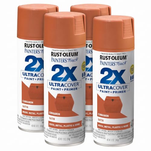 Rust-Oleum Painter's Touch 2X Ultra Cover Satin Spray Paint 12 oz - Cinnamon (Pack of 4)