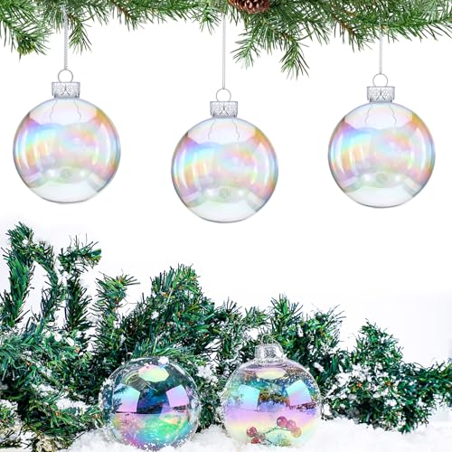 48 Pcs Iridescent Christmas Ornaments Balls 4 Inch Clear Holiday Decorations - Variation of THIS listing