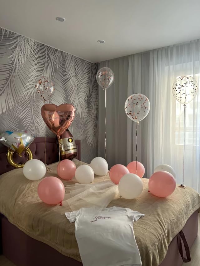 2 Pack Diamond Ring Balloons - 26 Inch Engagement Party Decor