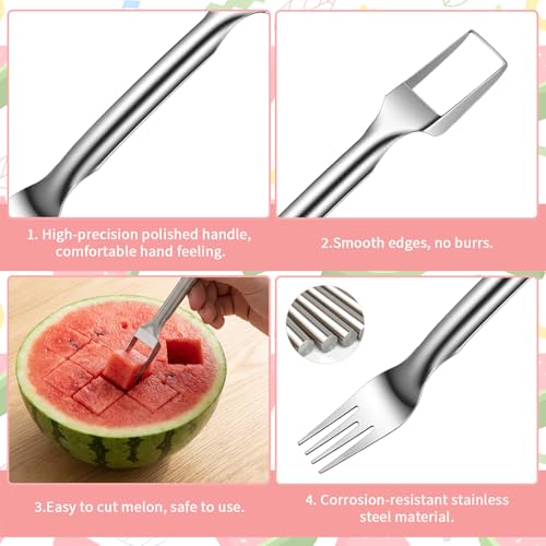 2-in-1 Stainless Steel Watermelon Cutter & Fork Tool