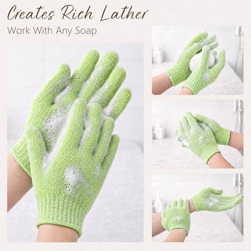 Fundrem Exfoliating Bath Shower Gloves 12 Pcs Body Scrub Mittens
