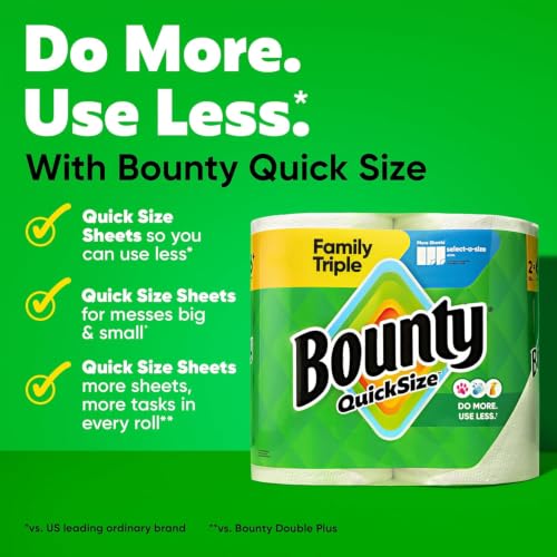 Bounty Quick-Size Family Triple Paper Towels - 12 Rolls (141 Sheets Each)