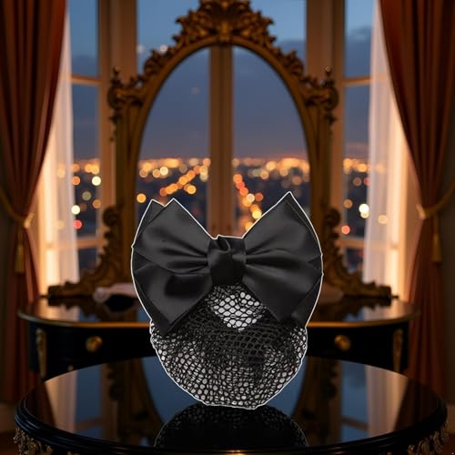 Bowknot Hair Bun Net Clip Occupational Snood for Work and Dance