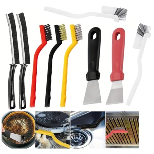 9-Piece Crevice Cleaning Brush Tool Set for Narrow Gaps & Grime Removal