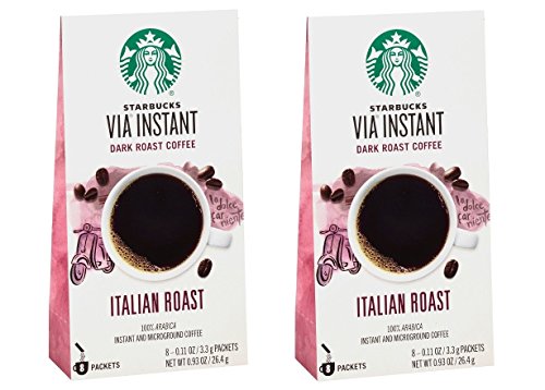 Starbucks VIA Instant Coffee, Italian Dark Roast, 16 Packets Total
