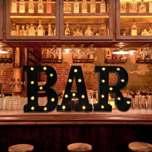 Letter A Marquee Light - 8.5 Inch Black Battery Powered LED Letter