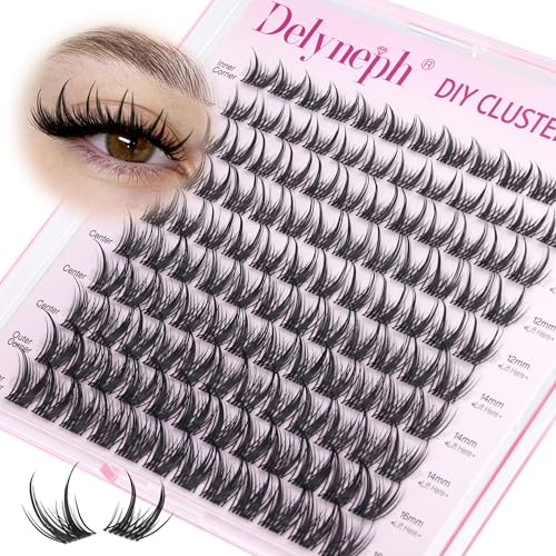 Delyneph Manga Lash Clusters Anime Wispy Eyelash Extensions with Spikes