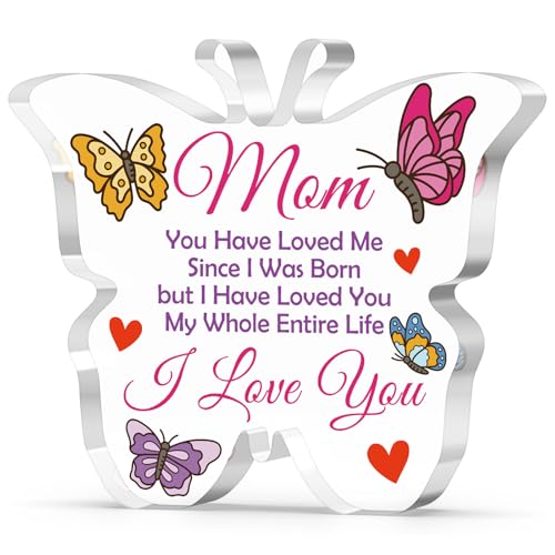 Acrylic Plaque Mom Gift from Daughter and Son Butterfly Sign