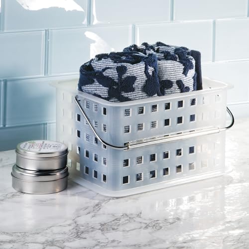 iDesign Small Clear Frost Shower Caddy Pack of 1 – Stackable Bathroom Organizer