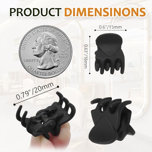 Black Mini Hair Claw Clips 24 Pack - Frosted Tiny Hair Clips