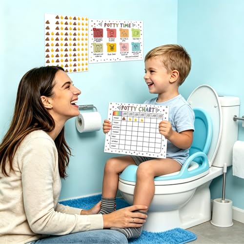17-Piece Potty Training Sticker Chart for Kids - Multi Variation