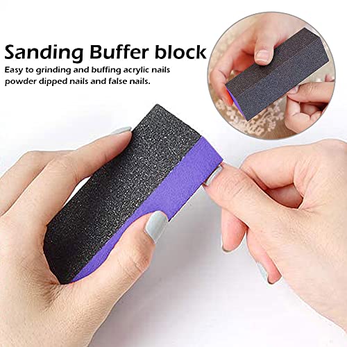 SKYPIA 3-Sided Nail Buffer Blocks - Purple Sanding Polishing Files (2 Pack)