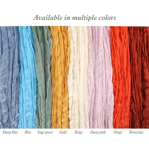 Sage Green Cheesecloth Table Runner 10 Pack - 35x120 Inch Semi-Transparent Boho Decor
