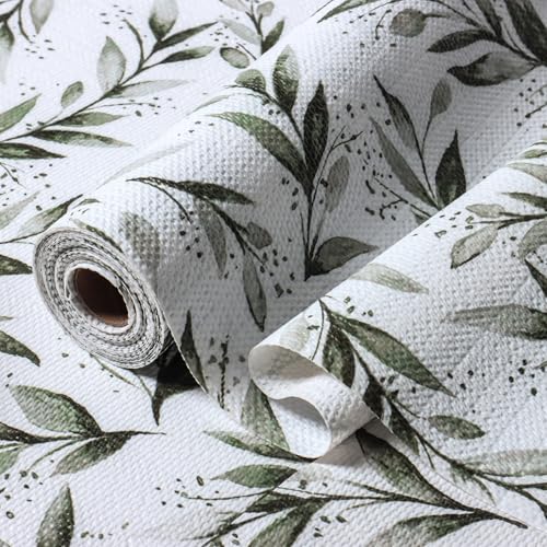 Amiitay Non-Slip Shelf Liner - 11.8" x 118.1" Leaf Pattern, Waterproof