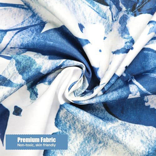 Blue Eucalyptus Waterproof Shower Curtain Set with Hooks - 72x72in