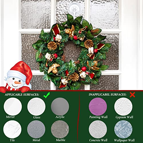 Heavy Duty Christmas Wreath Hanger Suction Cup Hooks - 30 Pieces