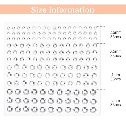 Self-Adhesive Face Jewels 990 Pcs Bling Rhinestone Stickers for Makeup