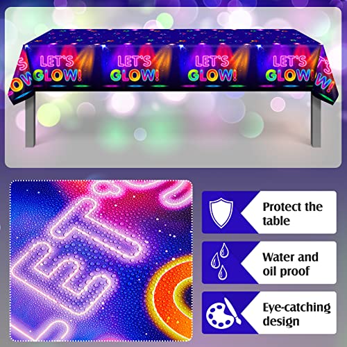 Tegeme Glow in the Dark Tablecloth Set - 3 Pieces, 86x51 Inch