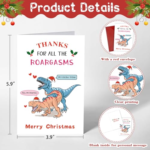 Funny Christmas Card for Him & Her - Naughty Greeting Card