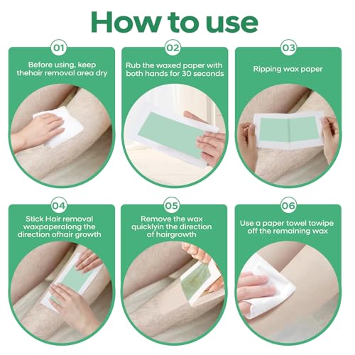 KAGZWXX Body Wax Strips for Hair Removal - 20 Count At-Home Waxing Kit