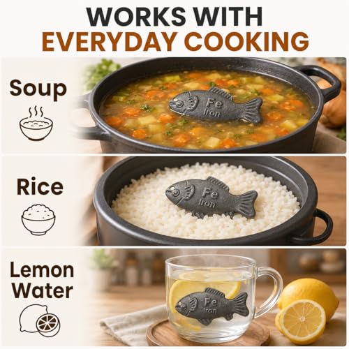 Iron Fish Cooking Tool - 2-Pack Reusable Iron Supplement