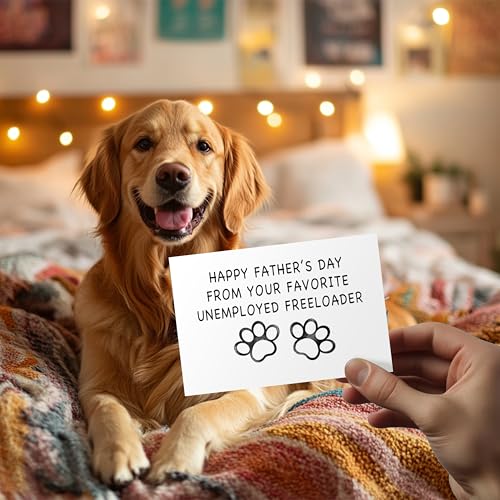 Funny Dog Dad Card with Envelope & Sticker - 4" x 6"