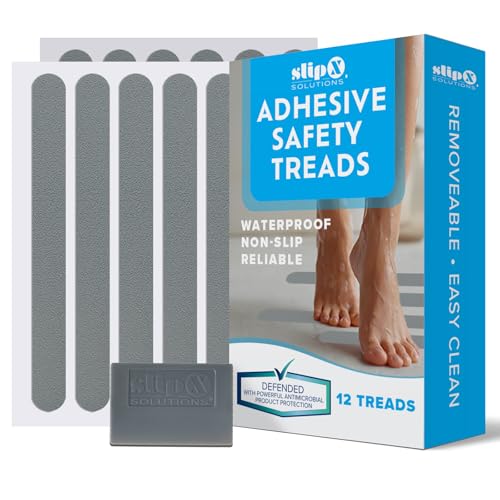 SlipX Solutions Non-Slip Bathtub Stickers – 12 Adhesive Treads for Safety