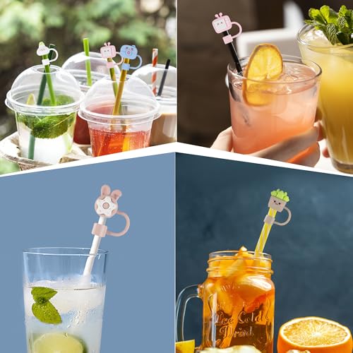Cute 3D Straw Toppers Set for 30 & 40 oz Tumblers - 8 Pcs