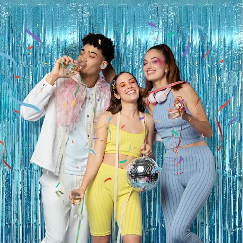 2 Pack Blue Streamers Party Decorations Backdrop Birthday