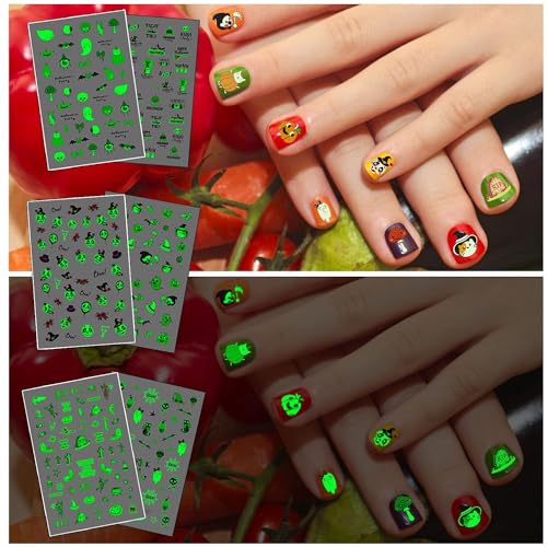 280 PCS Glow Halloween Nail Stickers for Kids - DIY Nail Art Decals