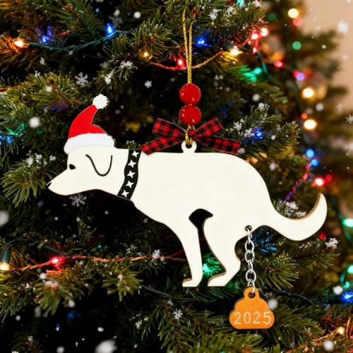 Funny Pooping Dog Christmas Ornament 2025 – Gag Gift