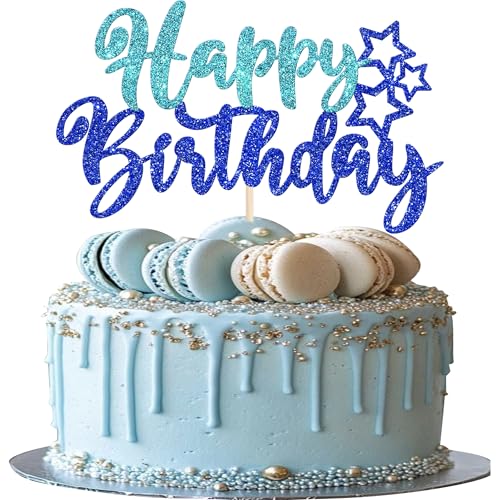Happy Birthday Cake Topper - Glitter Decoration for Parties