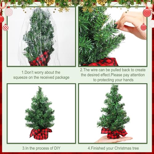 12 Pcs Mini Artificial Christmas Trees - 11.81 Inch, Unlit Tabletop Decor Set