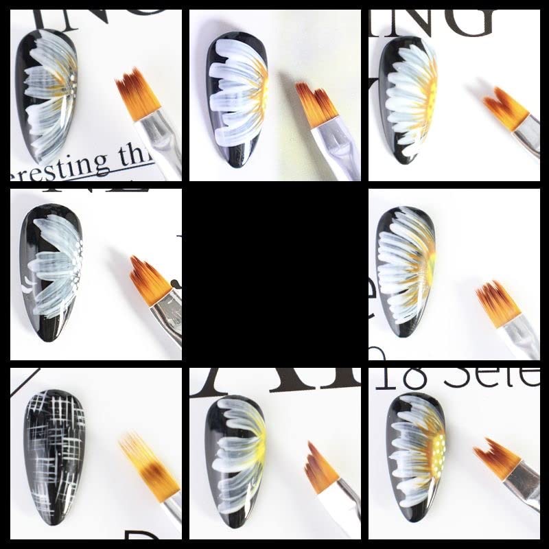 8-Piece Nail Art Brush Set - Acrylic Painting & UV Gel Manicure Tools
