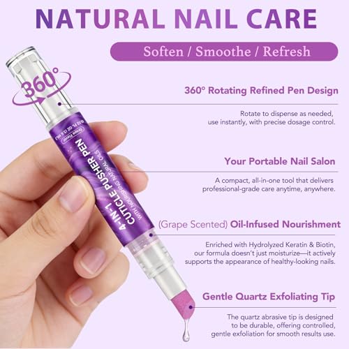 4-in-1 Cuticle Oil Pen with Quartz Tip and Jojoba Oil - 3.5ml