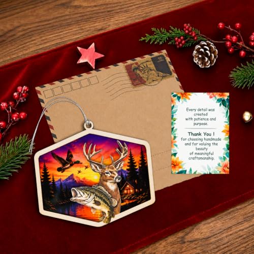 Rustic Mountain & Forest Christmas Ornament - Hunting & Camping Decor - Mountain Ornament 2